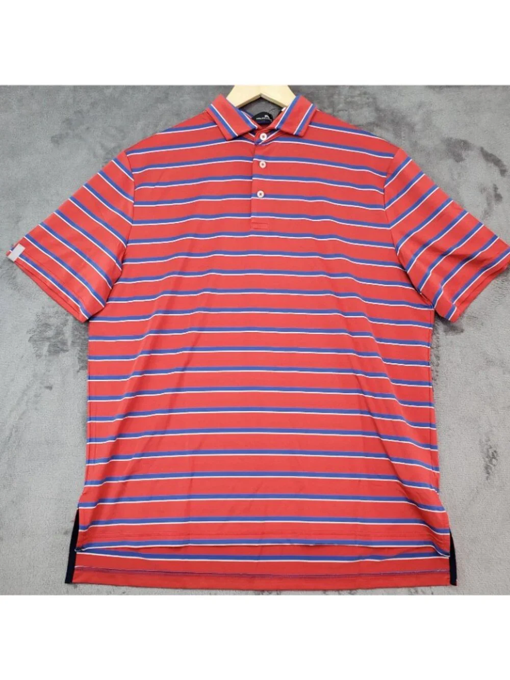 Ralph Lauren RLX Mens Striped Golf Polo Shirt Red Blue $98 Resort Summer Office